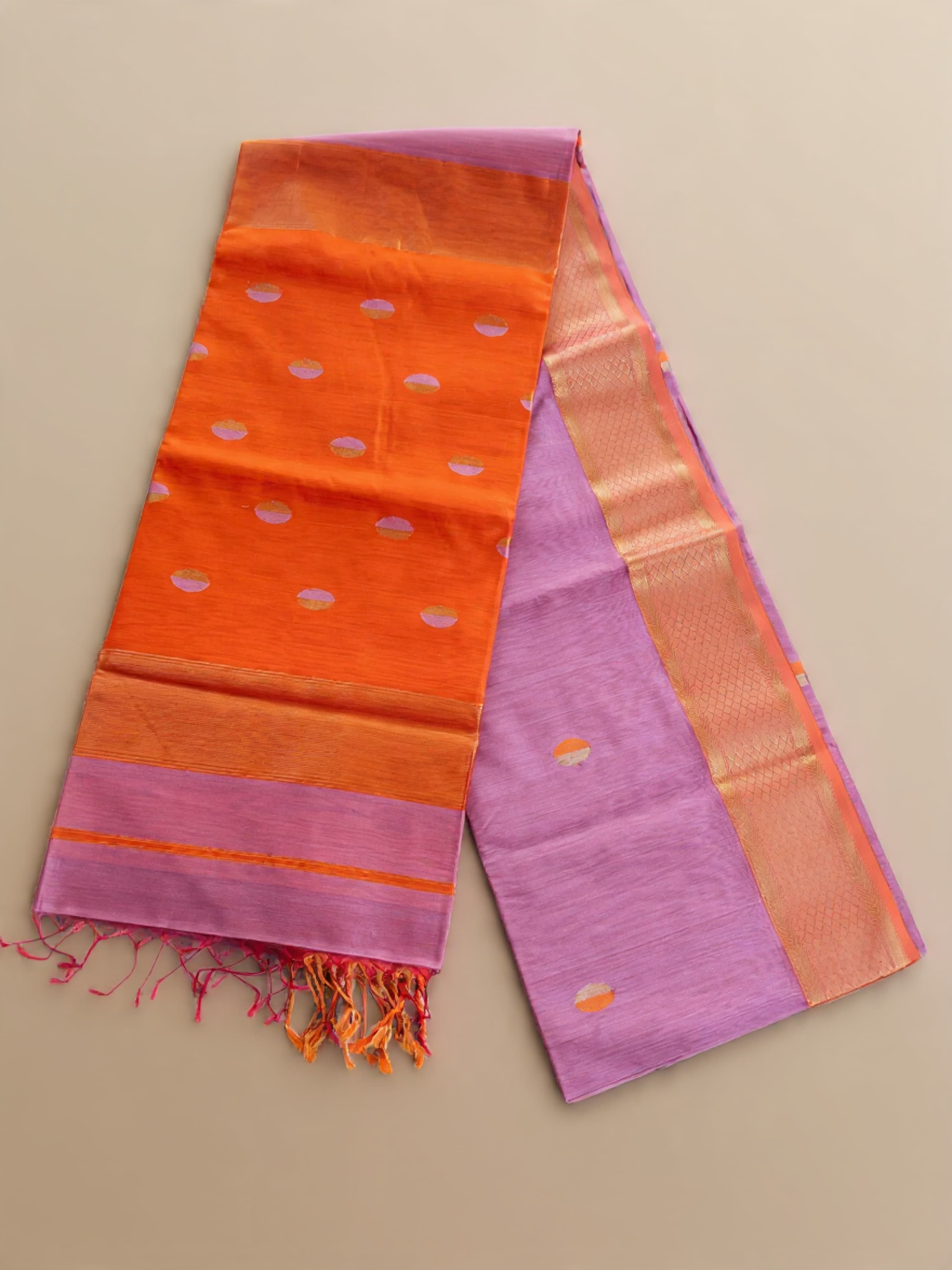 Coin Buti Maheshwari Saree | Onion Pink