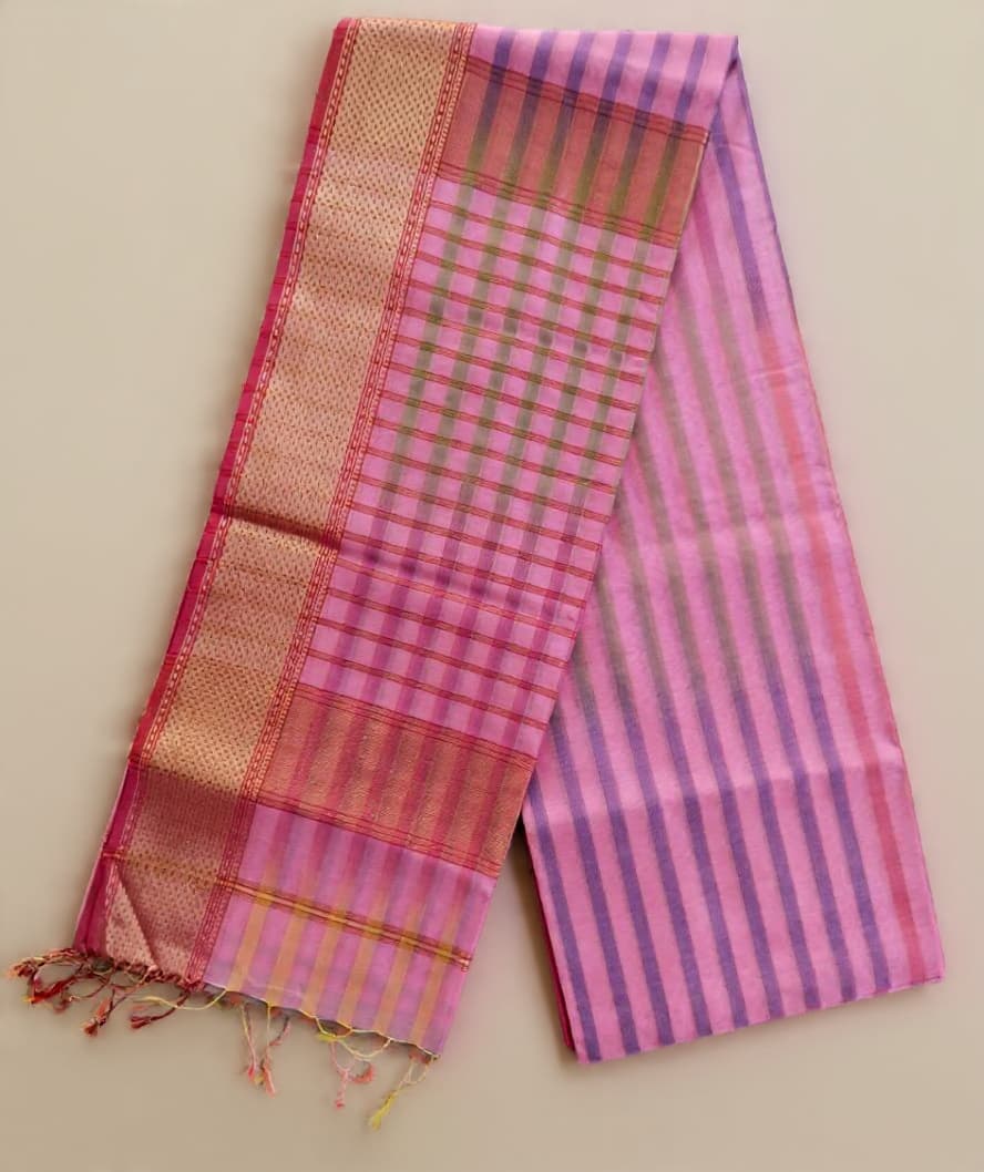 Tie and Dye Maheshwari Saree | Gajri